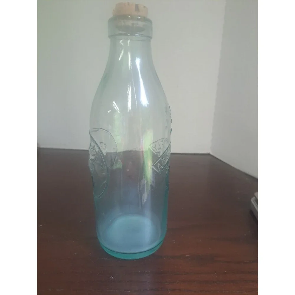 Vintage Birbania Absolutely Pure Milk Glass Milk Bottle With Embossed Lettering